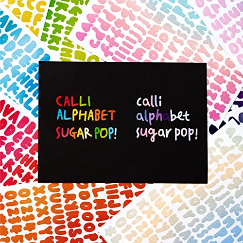 30 Sheets Alphabet & Number Stickers - Colorful Adhesive Letter & Number Stickers for Decoration, Arts, DIY Crafts, Bullet Journal, Scrapbook, Card & Gift Wrapping (Ten Theme Colors) - Thumbnail 6