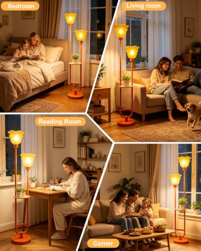 Image of Lightdot Globe Floor Lamp with LED Bulbs Included, Dimmable Floor Lamps,Unique Modern Standing Tall Lamp for Bedroom Living Room /Sofa Beside /Corner Decor-Gold