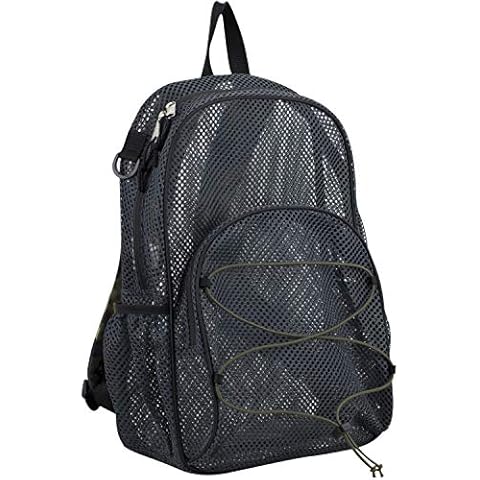 Eastsport Mesh Beach Backpack Lightweight Bungee See Through for Travel, College, Swim, Gym Bag, 17.5 x 12.5 x 5.5 Inches Army Camo Straps Cover
