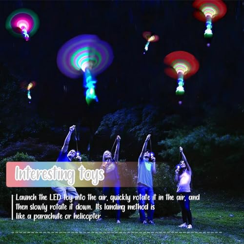 20 Stück LED Leuchtspielzeug Partyartikel, Leuchtspielzeug Schleuder, Fliegendes Spielzeug Party Set, Led licht nacht Hubschrauber, Led Springendes Spielzeug für Kinder, Mitgebsel Kindergeburtstag