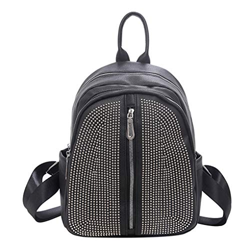 Yiwjby Mochila Mujer Bolso De Hombro PequeñO Remache Retro Mochilas Cuero Viaje Escolares