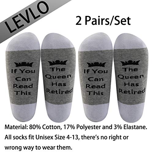 LEVLO Retirement Gifts for Women Retirement Socks If You Can Read This