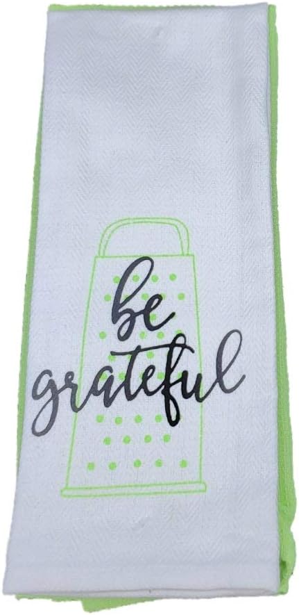 Grater Zester with Humorous Kitchen Towel Set "Be Grateful"