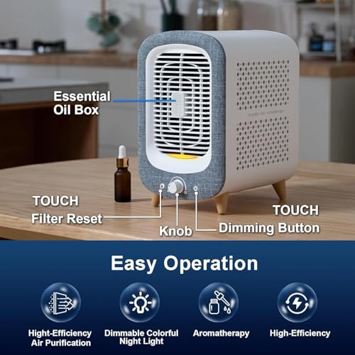 Image of Jafanda JF180 Air Purifier for Home Bedroom 780sq ft, HEPA Air Purifier with Activated Carbon, 22 dB Sleep Mode Quiet Air Cleaner for Dust, Smoke, Odour, Pet Dander, Pollen, Office Desk