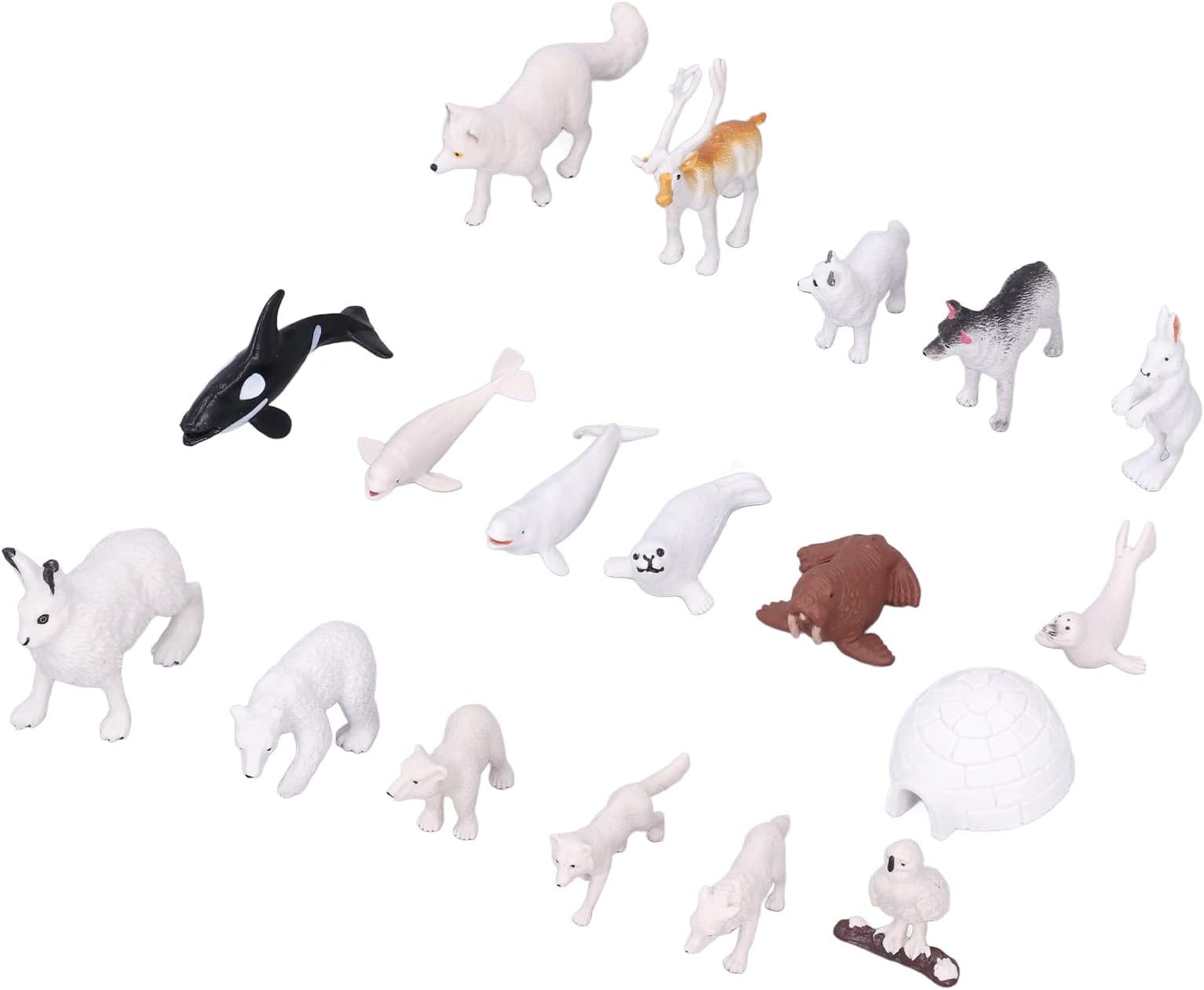 Arctic Animals, Early Learning Toys Animal Figures Simulation 18 Pieces Model Toys for Children Over 3 Years Old