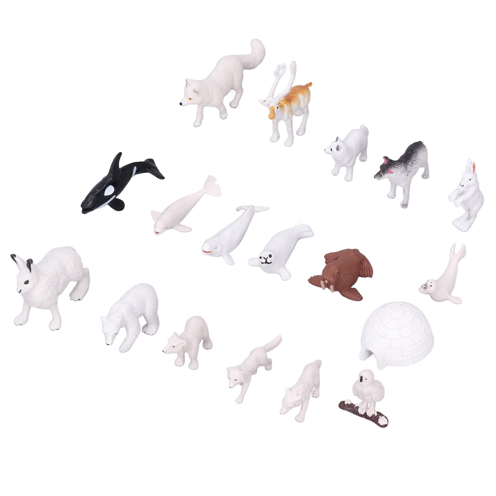 Arctic Animals, Early Learning Toys Animal Figures Simulation 18 Pieces Model Toys for Children Over 3 Years Old