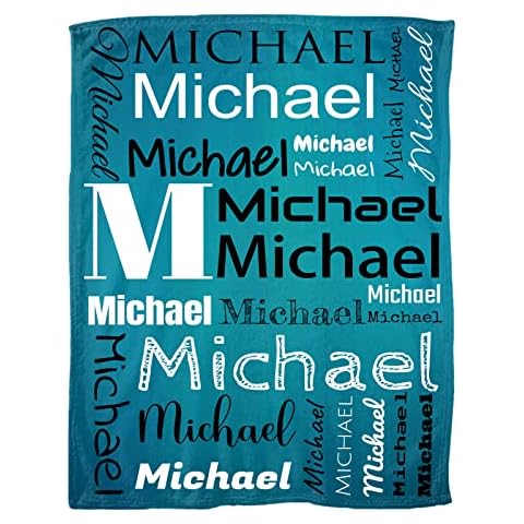Buaodam Custom Blanket with Name and Text, Personalized Name and Text Collage Throw Blanket, Soft Name Text Blanket Gift for Christmas, Dad, Mom, Family, Friend, Couple, Dog, Cat, Pet Cover