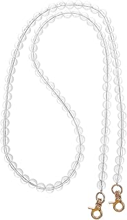 Mikinona 2 Peças Corrente DIY Bolsa De Celular Carteira Para Telefone Celular Cordão Chaveiro Acessórios Transparente Bolsa De Pérola Corrente De Contas De Pérola Alça De Corrente Faça