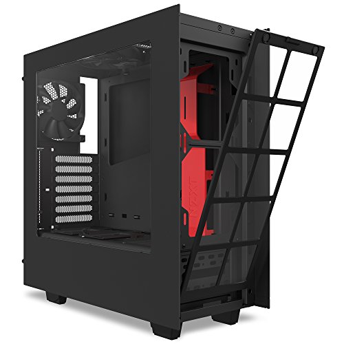 Image of NZXT S340 Mid Tower Case CA-S340MB-GR Matte Black /Red