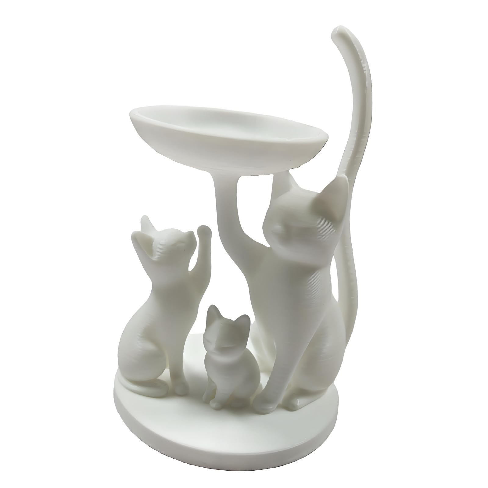 Msioytog White Multipurpose Cats Pattern Storage Tray For Earrings And Bracelets Decorative Home Decoration Offices Supplies And Jewelry Planner