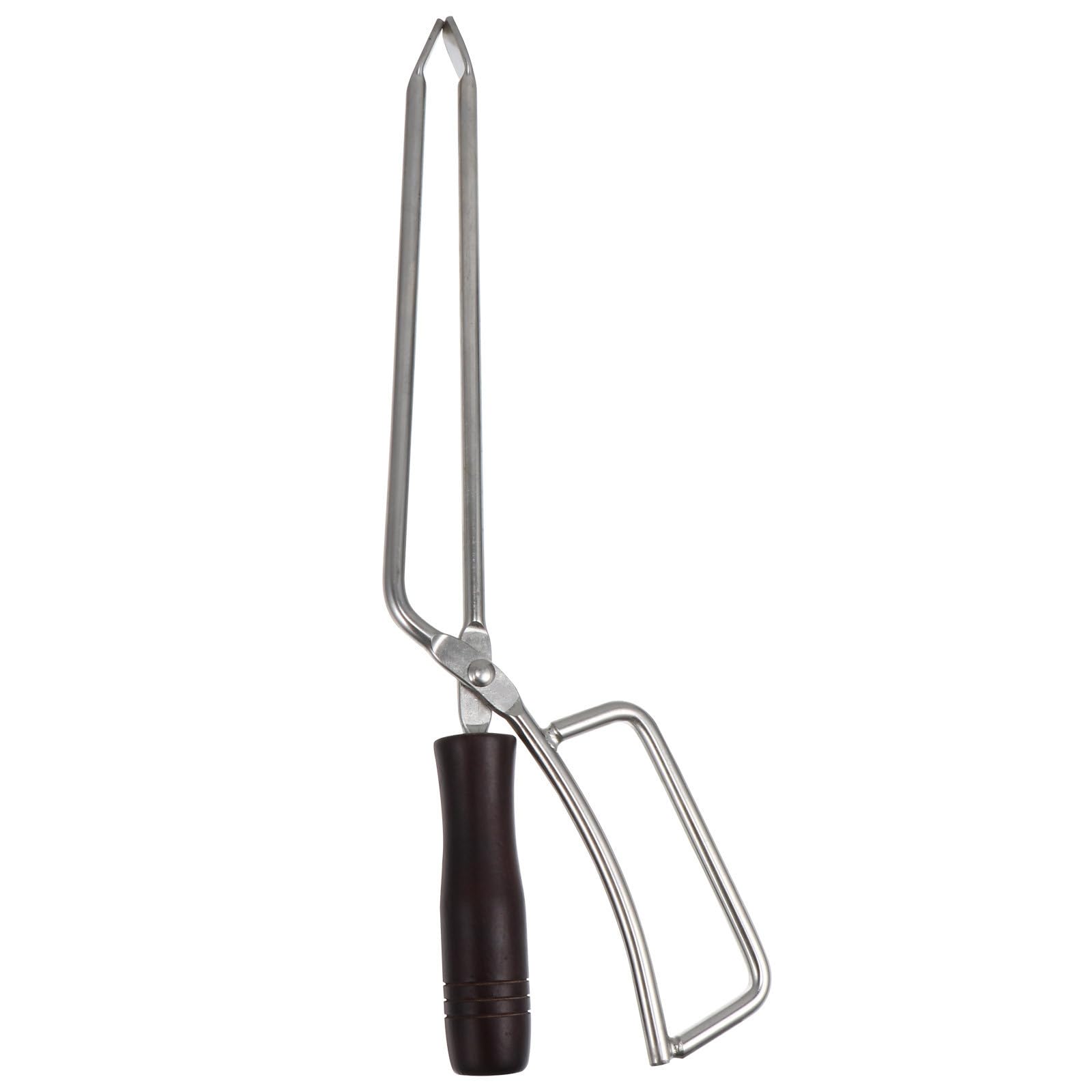 Pinza para Carbón Mango de Madera de Acero Inoxidable