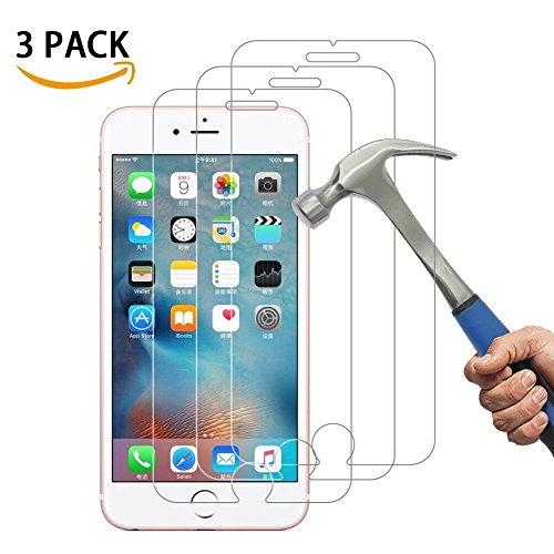 Enshant - Protector de pantalla de vidrio templado de 3 capas para iPhone 8/ 7/ 6S/ 6 - Protector de gran transparencia y ultra resistente