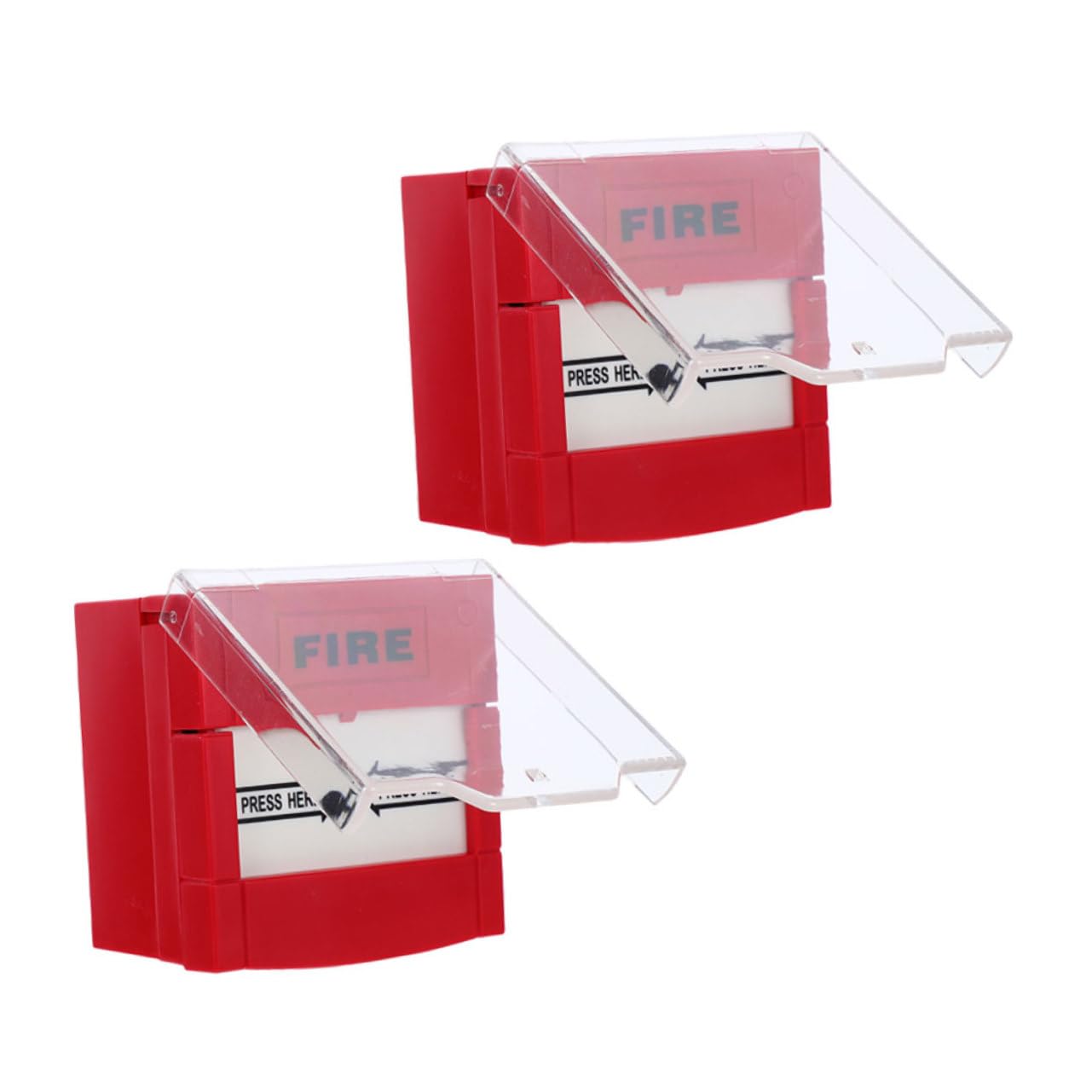 HOMSFOU Botón Paquete de 2 Piezas Rojo de Plástico de Alarma Manual contra Incendios Fácil Instalación y Reinicio, Compatible Sistemas para Oficina y Espacios Privados