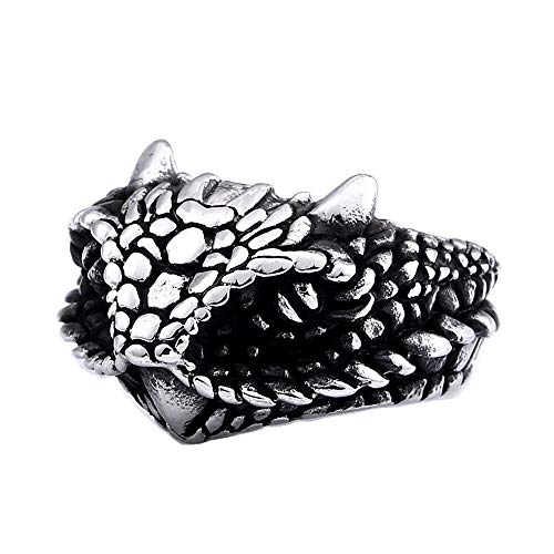 Image of Genuine Stainless Steel Ring for Men Fashion Punk Rock 3D Animal Rings
