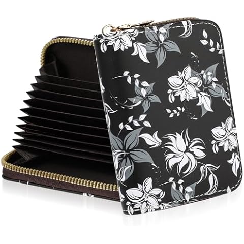 Amaxiu RFID Leather Zipper Card Holder Wallet Cover