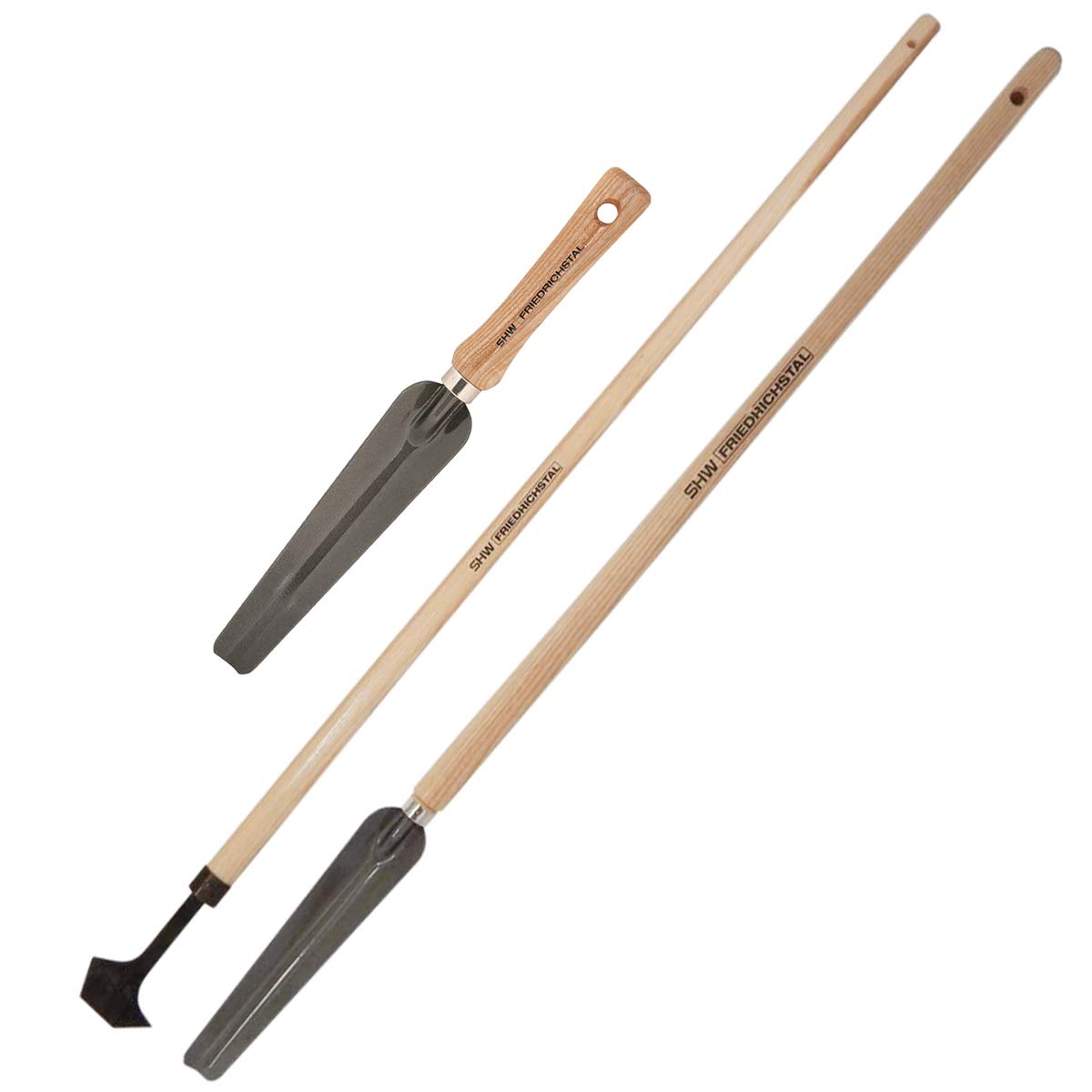 SHW-FIRE Set: kurzer und Langer Unkrautstecher, Langer Fugenkratzer | Für Garten- & Beetpflege | Chemiefreie Unkrautentfernung & Beseitigung | Ideal für Fugen, Wege & Beete | Made in Germany