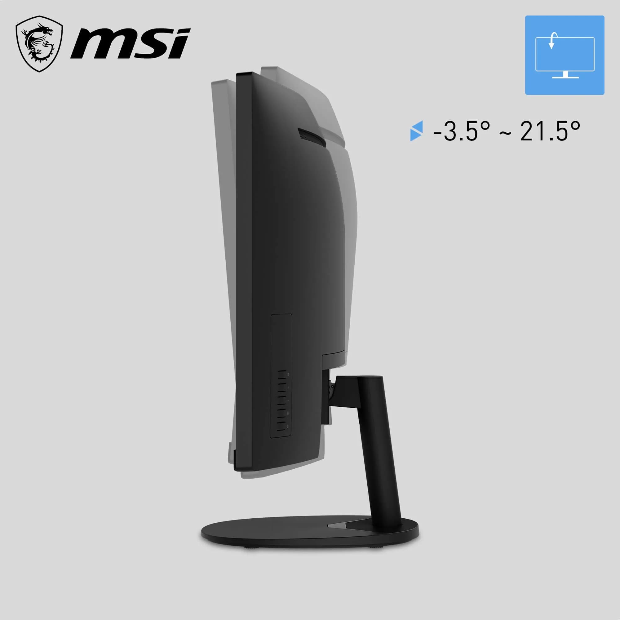 msi PRO MP341CQ E12 – Monitor 34” UWQHD (3440x1440, 1500R) VA, 120Hz, 1ms, HDR Ready, Adaptive-Sync, Eye Care, Altoparlanti Integrati, HDMI 2.0b, DP 1.4a, Senza Cornice, Inclinabile, Compatibile VESA