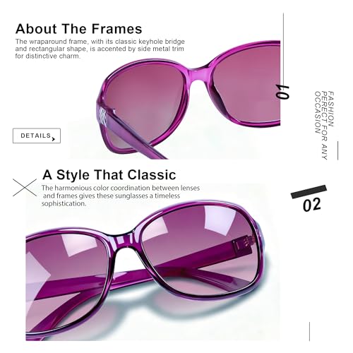 Image of SIPHEW Polarized Sunglasses for Women | UV400 Protection | Vintage Sun Glasses,Wraparound Shade,Lightweight & Comfortable,Big Sunnies eyewear,Driving,Outdoors