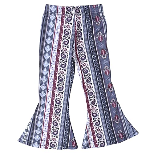 Daisy Del Sol Little Girls Boho Bell Bottom Stretch Legging Flared Soft Yoga Pants Toddler Childrens Kids 2T- 14 Years
