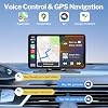 Wireless Apple Carplay Screen for Car, 7 HD Portable Car Stereo Touch Screen with Apple CarPlay & Android Auto with Backup Camera/Mirror Link/Siri/Bluetooth/Voice Control/Navigation/AUX for All Cars