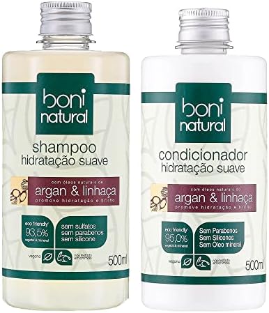 Kit Natural com Shampoo e Condicionador Hidratação Suave Argan e ...