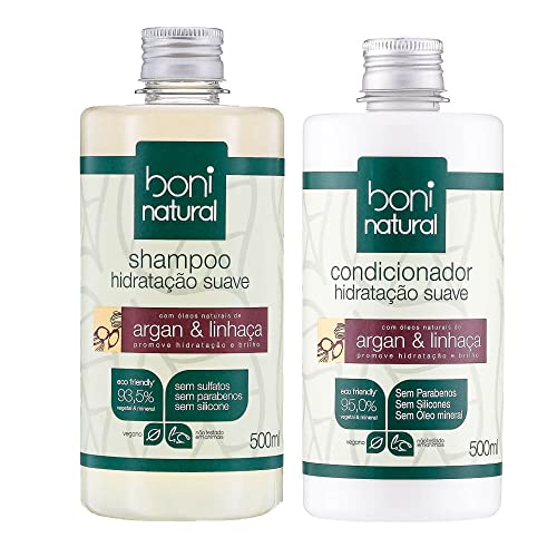Kit Natural com Shampoo e Condicionador Hidratação Suave Argan e ...