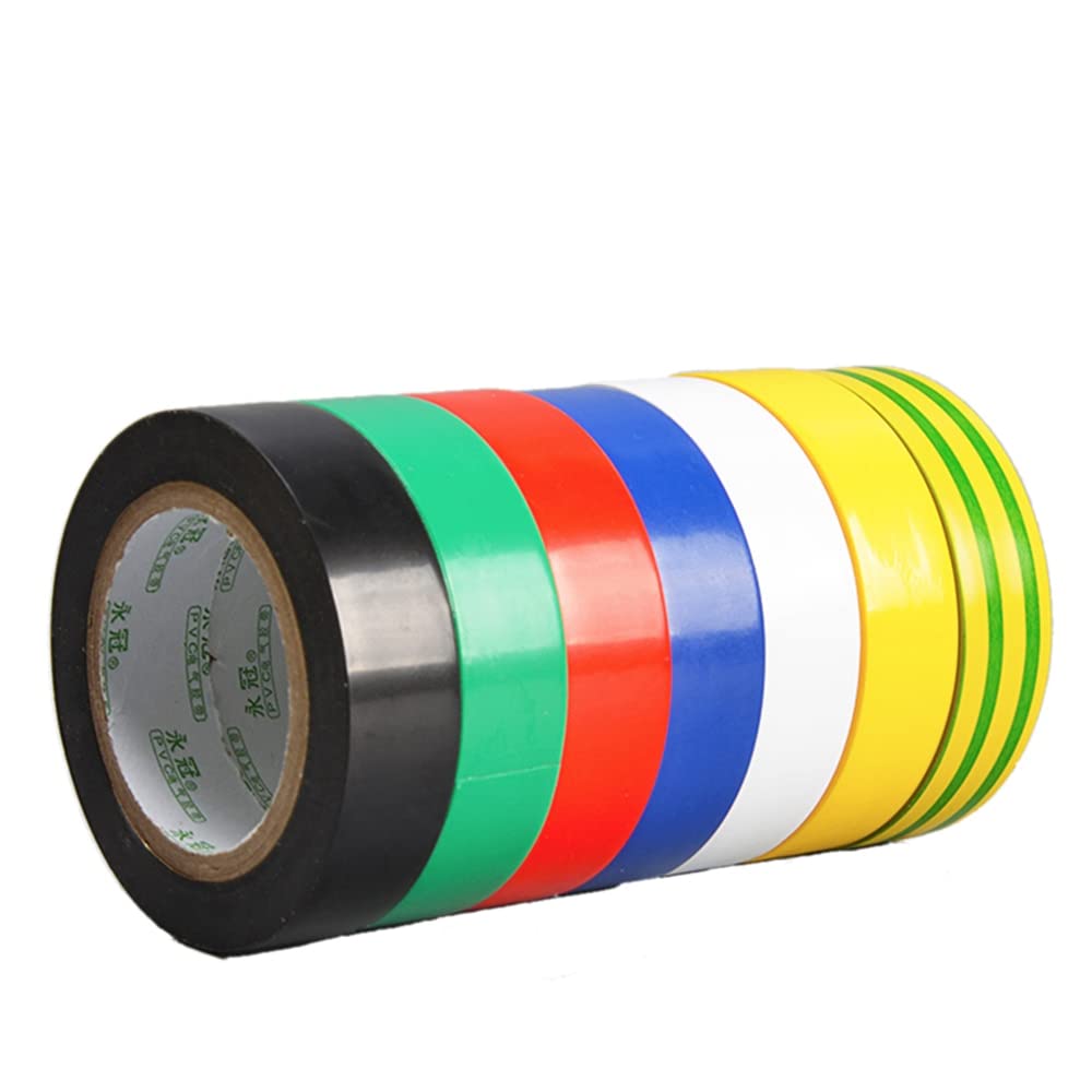 Nastro isolante elettrico, nastro elettrico, 7pcs nastro isolante colorato 1,7 cm * 18 m filo bendaggio elettrico impermeabile for isolamento
