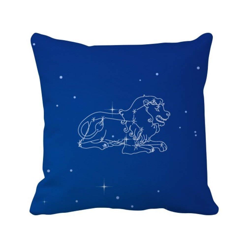 Housse de coussin Lion en tissu lavable univers étoilé motif constellation haute définition