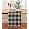 Solino Home Buffalo Check Linen Table Runner – 14 x 36 Inch Plaid Table Runner for Fall, Halloween, Thanksgiving, Christmas – 100% Linen Fabric Table Runner Natural and Black – Machine Washable