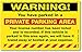 MyParkingPermit Private Parking Area Violation Stickers with Permanent Adhesive - Warning, You Have Parked in a Private Parking Area Stickers, 50 Stickers/Pack, 8" x 5" (Fluorescent Yellow)