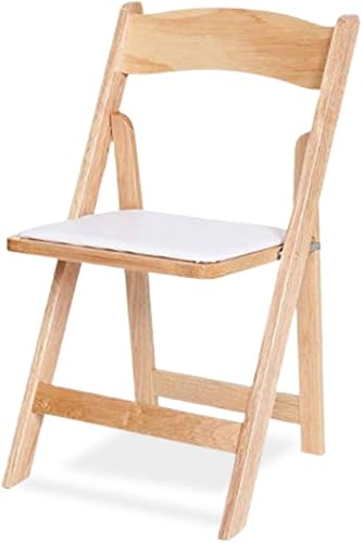 EventStable Titan Series - Silla plegable de madera - Madera de frutas oscura con almohadilla de marfil - Paquete de 4