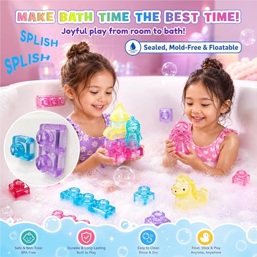 Image of JOY SPOT! 54 PCS Soft Building Blocks for Toddlers, Sensory Squishy Blocks | Preschool Educational Creative Play, Montessori Squeezable, Stretchable Early Learning Construction Playset, Puzzle Blocks