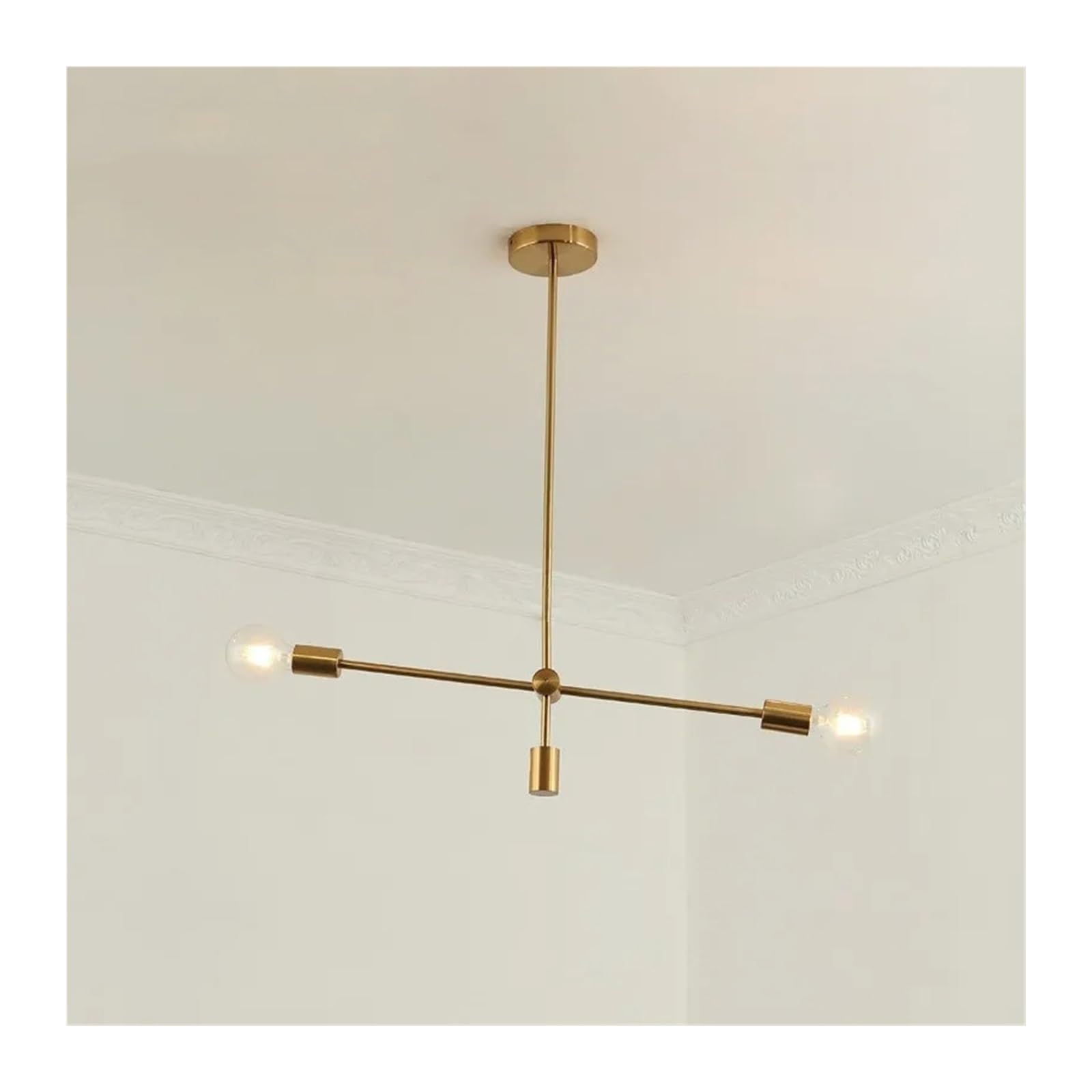 Nowoczesna lampa wisząca w stylu art deco z długim prętem E27 do sypialni, jadalni i salonu (bez czarnego)