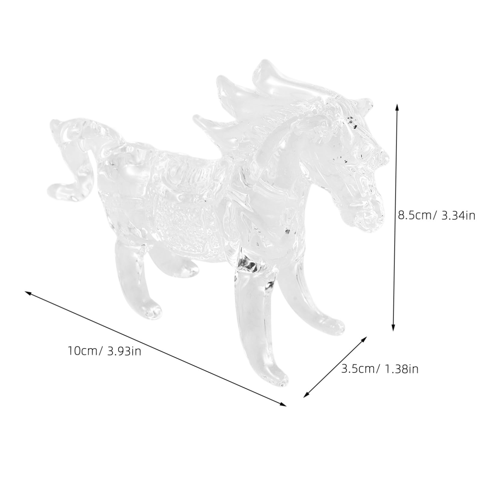 Generic Kryształowa figurka konia na biurko statua zwierzątko średni kwarcowy ozdoba Feng Shui do dekoracji stołu w biurze w domu