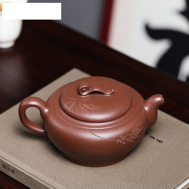 Théière Chinoise en Argile Violette créative de 240 ML, fabriquée à la Main avec Filtre, en Terre Cuite Violette Brute. Service à thé Chinois Zisha. Infuseur à thé en Vrac.