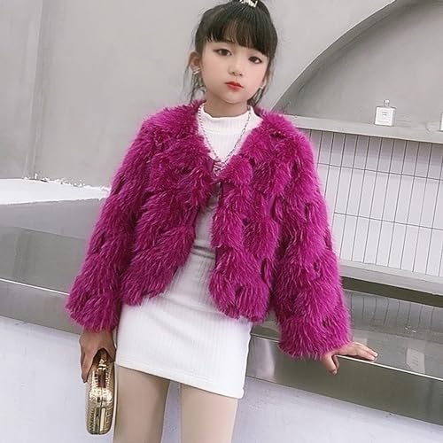 Girls Faux-Fu𝗿 Jacket Coat Spring Fashion Cool Jackets Tops Open Front Cardigan Warm Fuzzy Part𝘆 Outerwear4