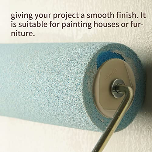 Voomey 9 Inch Foam Paint Roller 3 Pack, High Density Sponge Paint Rollers for Smooth Wall and Furniture Finishing, Reusable Paint Tools for Home DIY and Professional Use
