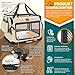 TRESKO® Hundebox faltbar inkl. Leckmatte, Spatel & Reflektoren M 61x42x42cm | Transportbox für Hunde und Katzen | Hundetransportbox Auto für kleine & große Hunde | Hundetasche robust Beige