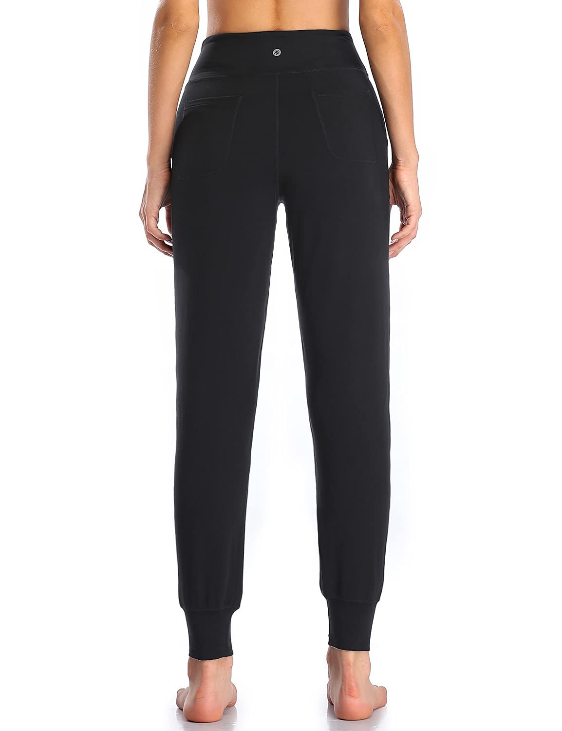 MOVE BEYOND Donna Pantaloni e Pinocchietti Jogger con 4 Tasche, a Vita Alta Pantaloni Sportivi Allenamento con Polsino