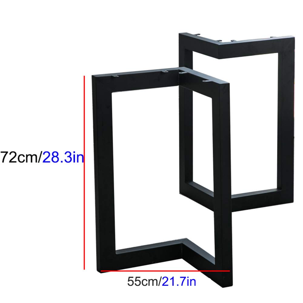 2 Stück 71,1 cm schwere Metall-Tischbeine, industrielles rustikales Dreieck-Design, 408 kg Tragkraft, schwarze Eisenbeine für DIY-Kaffeebar und Esstische
