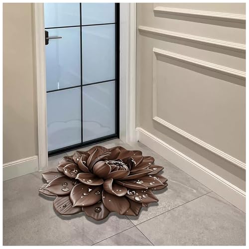 Floral Diatomaceous Earth Floor Mat 3D Flowers Pattern Bath Mat Non-Slip Bath Rug Safe Absorbent Quick Drying Bathmat Suitable for Bathroom Kitchen Entrance (Style 3, 23.62"/60cm)