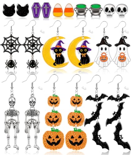 LUYI 11-Pair Halloween Earrings Set - image 1