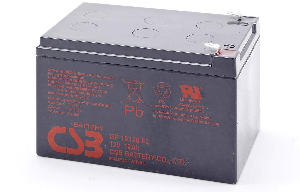 CSB BatteryGP 12120 Standby UPS GP12120F2 Lead Battery 12 V 12 Ah Lead Fleece (AGM) 151 x 100 x 98 mm Flat Connector 6.35 mm