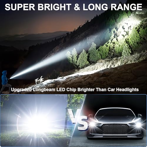Image of Banral Rechargeable Magnetic Flashlights High Lumens, Super Bright LED Powerful Flashlight 8 Modes with COB Work Light, Waterproof Handheld Flash Light for Camping (2 Pack with Leather Box, Brown)