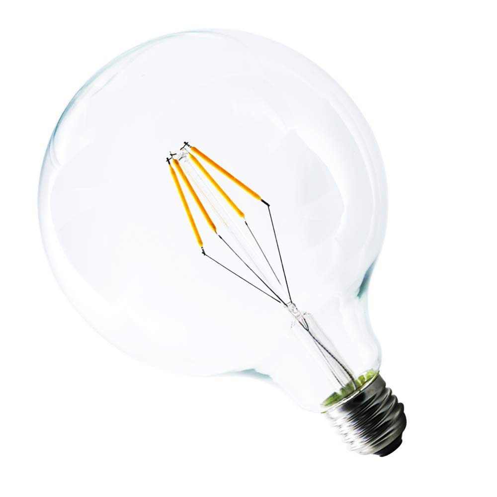 12 bombillas LED E27 G125, 6 W, blanco cálido 2200 K, bombilla de repuesto tradicional vintage para iluminación retro nostálgica