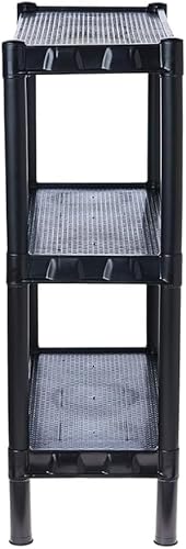 Estante Plástica Preta 3 Prateleiras Organizador Modular Multiuso sala, cozinha, quarto.