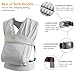 CUBY Baby Wraps Carrier, Skin-Friendly and Soft Cotton Front Newborn Carrier Wrap, One Size Fits All for Newborn Toddlers- Hands Free Baby Wearing Wrap for Travel Outdoor Gifts (Grey Stripe)