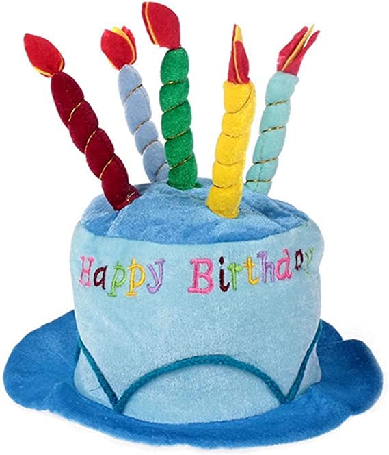 tshy Cake Hat Velvet Birthday Hat with Candles Birthday Fabric Crown for Birthday Party Decorations Accessories Random Color