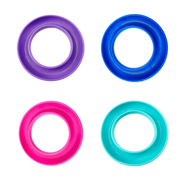 4-Pack Rubber Bobbin Holders Round Sewing Thread Organizer for Metal & Plastic Machine Bobbins Includes 4 Colorful Spool Holders (Blue Purple Turquoise Rose Red)