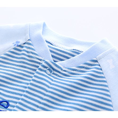 Pyjama Bébé Filles Garçons Combinaisons en Coton Grenouillères Bodys à Manches Longues, 9 mois,Chat - Image 4